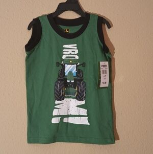 John Deere Green Tractor Kids Tank Top